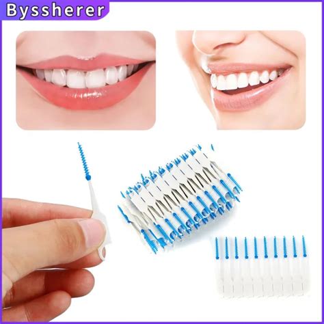 Byssherer 120pcs Interdental Brush Dual Toothpick Oral Interdental