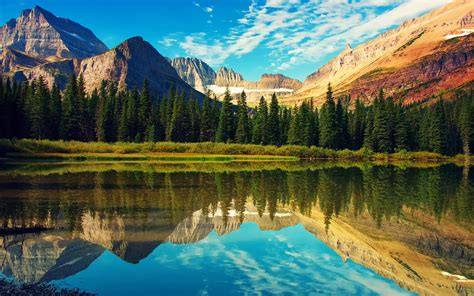 Wallpaper Rocky Mountains Glacier National Park Lake Forest Water