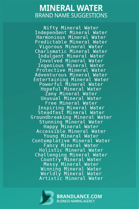 836 Mineral Water Business Name Ideas List Generator