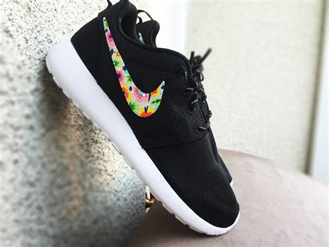 Womens Custom Nike Roshe Run Shoes Floral Design Custom Floral Desig