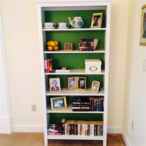 Ikea Hemnes Bookcase Painted Apple Green To Back Before Building To