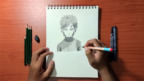 Easy Drawing Anime How To Draw Gaara From Anime Naruto Step By Step