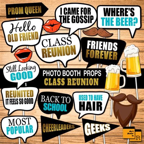 Class Reunion Photo Booth Props Funny Reunion Party Etsy