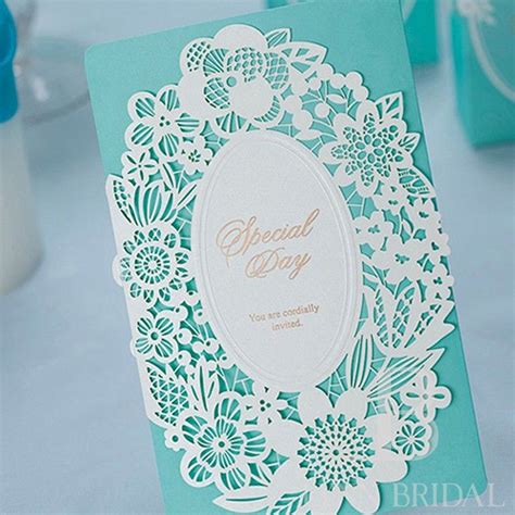 Floral Tri Fold Wedding Invitation 50set Lace Wedding Invitations