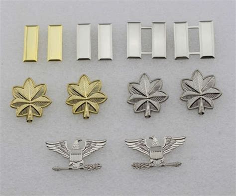 6 Pairs Us Army Officer S Rank Insignia Pin Badge Us Armed Forces Ranks