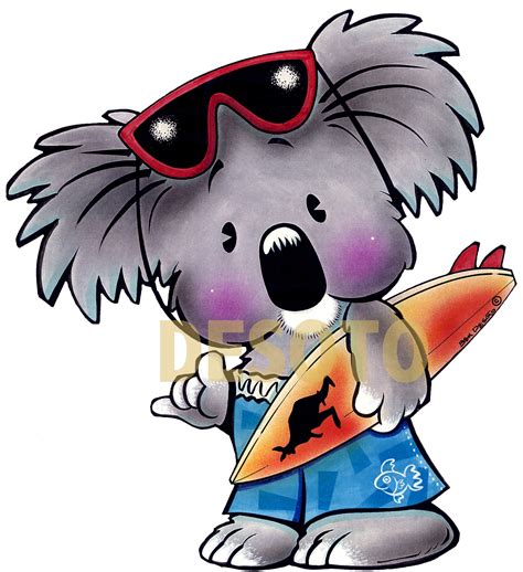 Hang Loose Euki The Surf Koala Cute Cartoon Pictures Cartoon Pics