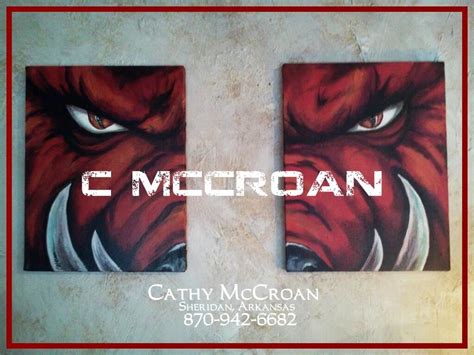 C Mccroan Original Handpainted Canvas Or Pallets Hogwild Razorback Sports Pallets And More
