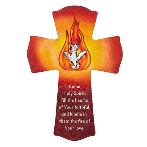 Buy Confirmation Full Color Wooden Wall Cross, Come Holy Spirit Prayer