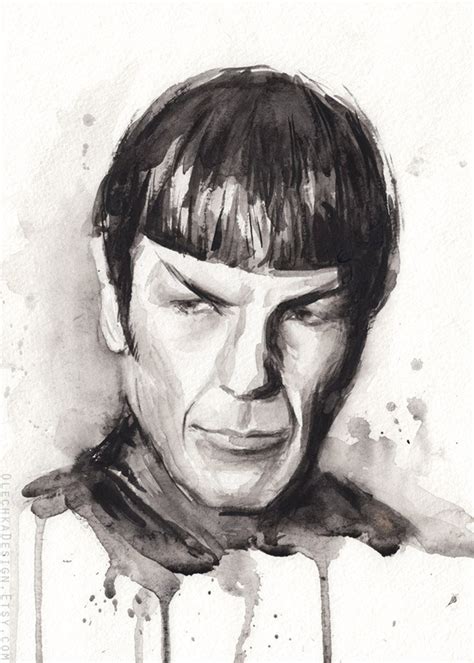 Spock Watercolor Art Print Spock Portrait Spock Painting Art Etsy