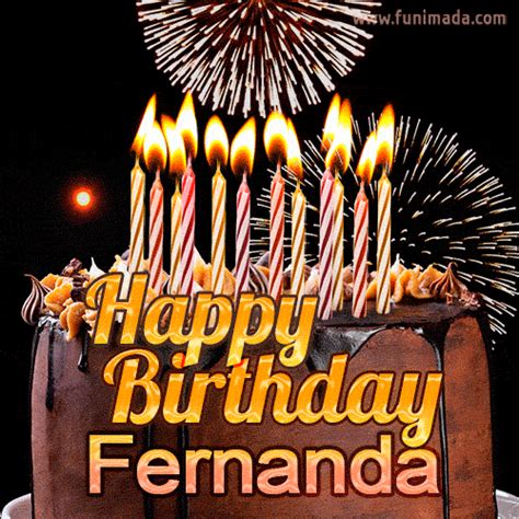 Chocolate Happy Birthday Cake For Fernanda  — Download On
