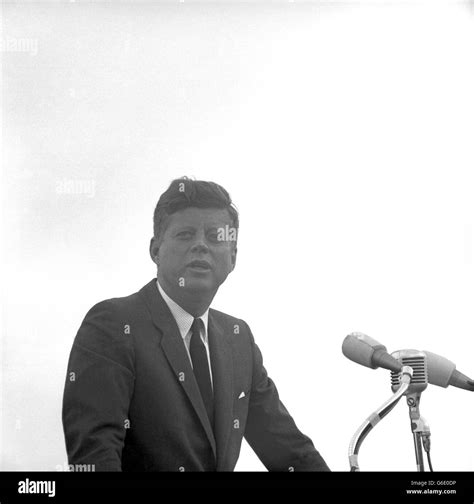 President John F Kennedy Of America Acknowledges The Cheers Of The Crowd When He Visits New