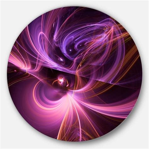 Shop Designart Purple Fractal Light Art In Dark Abstract