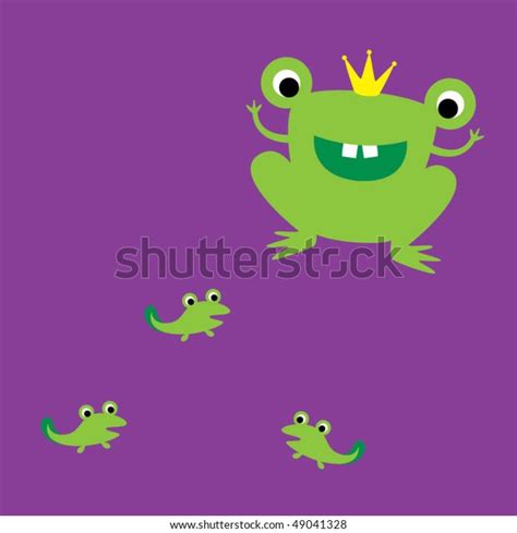 Happy Prince Frog Cutie Tadpole Stock Vector Royalty Free 49041328