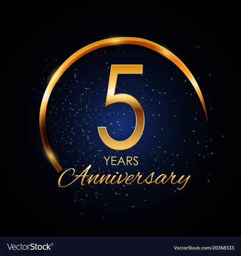 Template Logo 5 Year Anniversary Royalty Free Vector Image