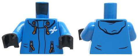 Lego Minifigure Torso Blue Jacket With Hood Extra Extra Bricks