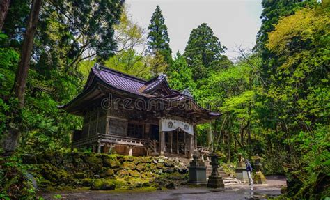 Ancient Temple At Forest In Tohoku Japan Editorial Photography Image