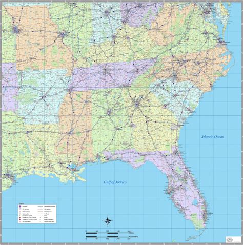 Us Map Southeast Printable Map Of Se Usa 1 Inspiratio