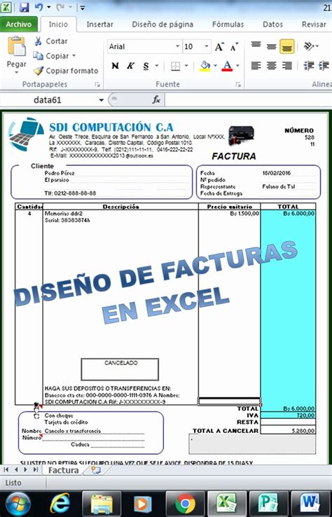Plantilla De Factura Simple Con Excel Plantillas Grat