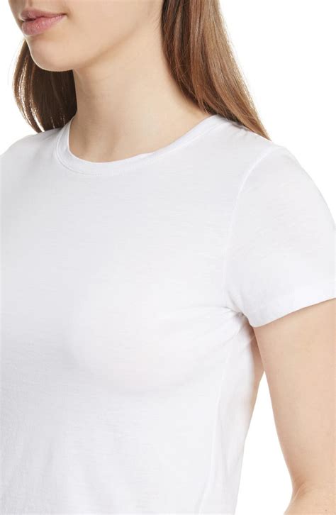 Vince Cotton Modal Short Sleeve Crewneck Tee In White Modesens