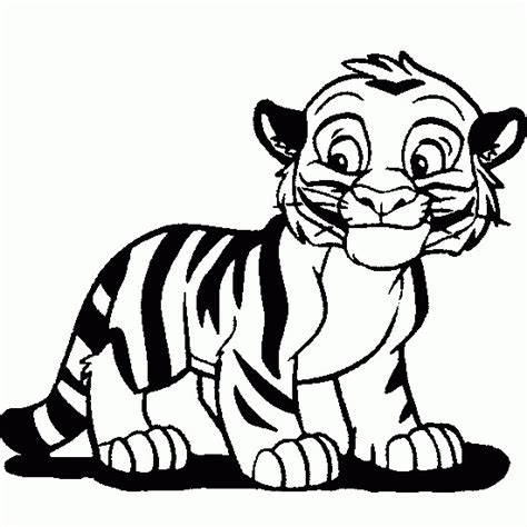 Coloriage Un Petit Tigre Souriant Dessin Gratuit à Imprimer