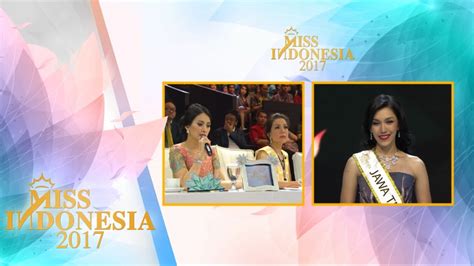 Dinda Sarawati Jawa Tengah Top 5 Pertanyaan Juri Miss Indonesia 2017 Youtube