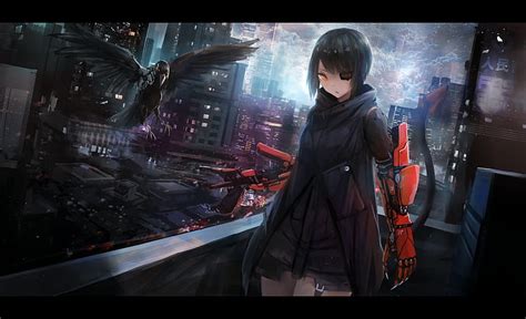 1170x2532px Free Download Hd Wallpaper Anime Girl Cyberpunk Sci