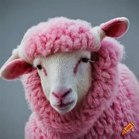 Fluffy Sheep With Pink Wool