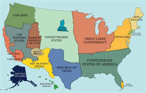 A Map Of The United States With Each State Labeled In Different Colors