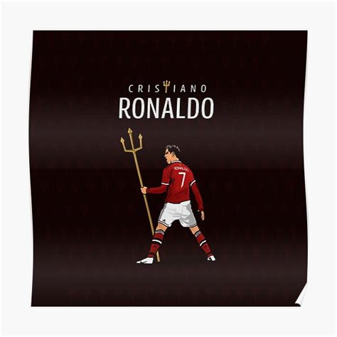 Cristiano Ronaldo With Trident Manchester United Poster For Sale By Farqaleitart Redbubble