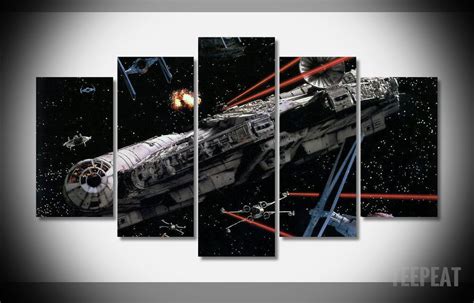 Return Of The Jedi Millenium Falcon 5 Piece Canvas Painting Star