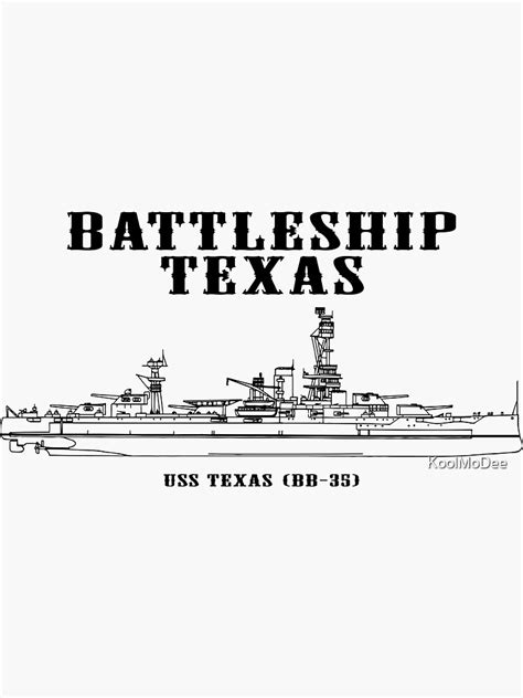 Battleship Texas Uss Texas Bb 35 Sticker For Sale By Koolmodee