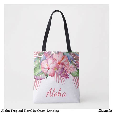 Aloha Tropical Floral Tote Bag Zazzle Bolsas De Tela Pintadas