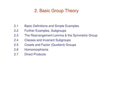 Ppt 2 Basic Group Theory Powerpoint Presentation Free Download Id
