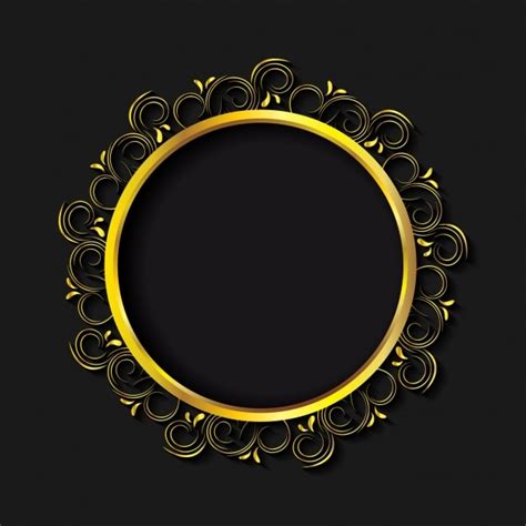 Free Vector Circular Golden Frame