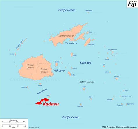 Kadavu Island Fiji Map