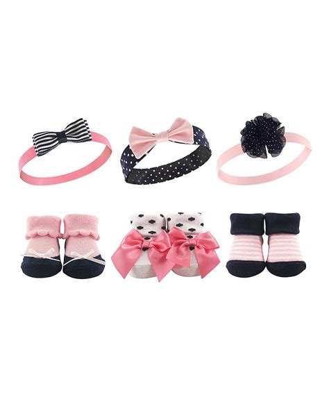 Take A Look At This Pink And Black Headband And Socks Set Of