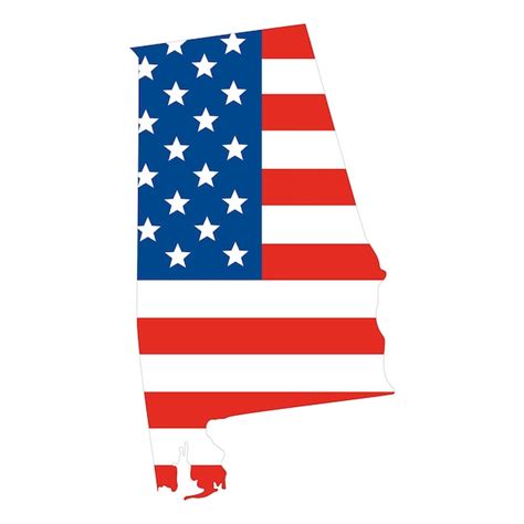 Premium Vector Map Of Alabama With Flag Usa Map