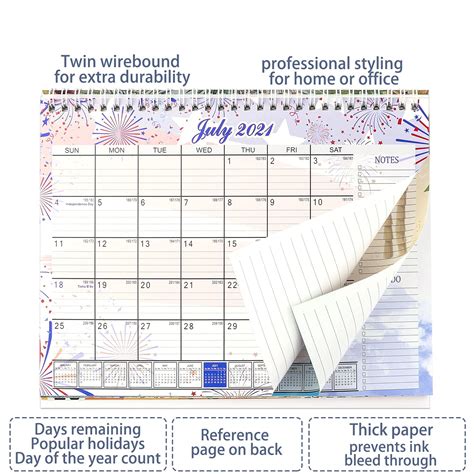 Buy Desk Calendar 2021 2022 Standing Flip Calendar Desktop Calendar