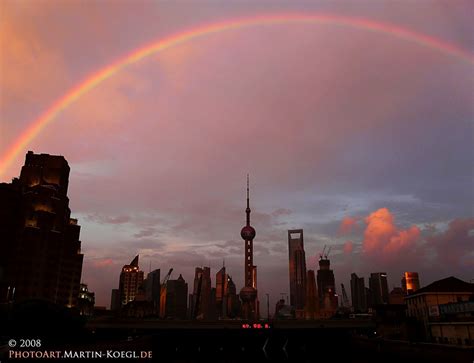 Rainbow Over Pudong Shanghai China Fluid Photoart Our Planet