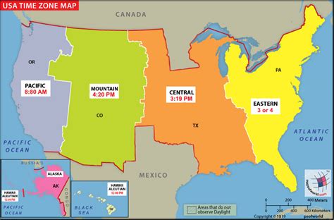 Usa Time Zone Map Mapgore
