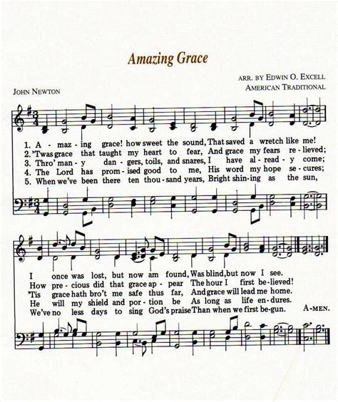 Amazing Grace By John Newton Gospel Song Lyrics Hymn Music Great
