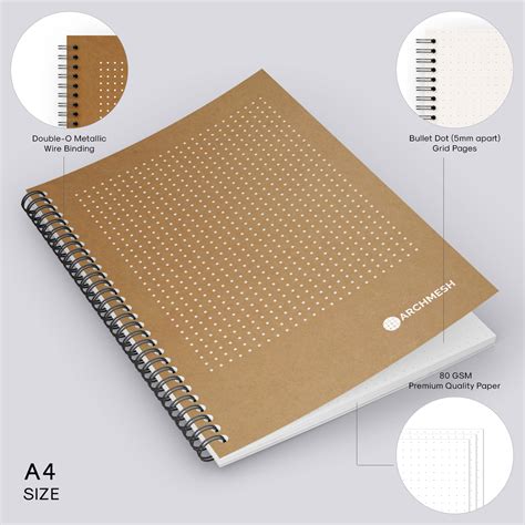 Archmesh A4 Dot Grid Notebook Dot Isometric Square Grid Notebooks