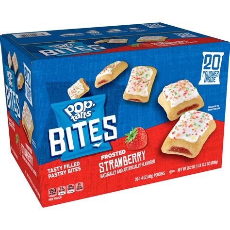 pop tarts baked pastry bites frosted strawberry 20 ct 28 2 oz box walmart inventory