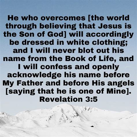 Revelation 35 He Who Overcomes The World Through Believing That Jesus