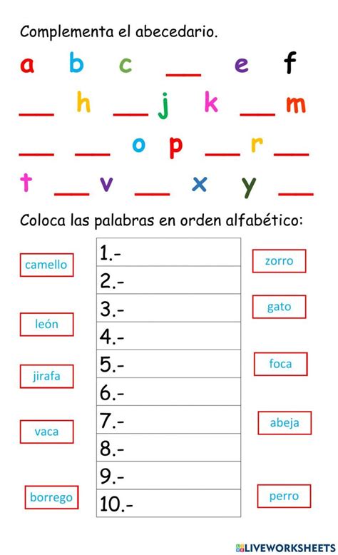 Ejercicios De Orden Alfab Tico Para Primaria E Hot Sex Picture