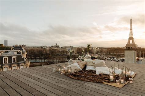 Parisian Winter Rooftop Elopement Through The Glass Paris Photos