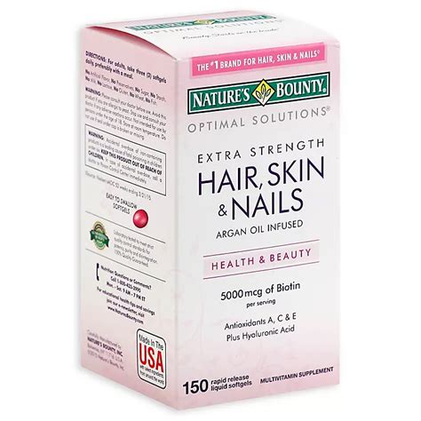Natures Bounty 150 Count Extra Strength Hair Skin And Nails With 5000