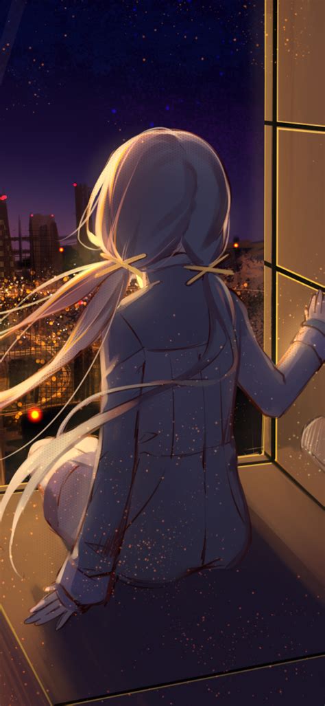 1080x2340 Resolution Anime Girl Looking At Stars 1080x2340 Resolution