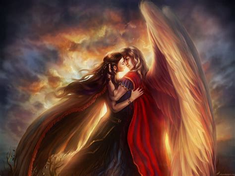 Fantasy Engel Liebe Love Of An Angel Hintergrundbild Fantasy