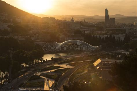beautiful view of old tbilisi at sunset georgia europe stock image image of built bridge